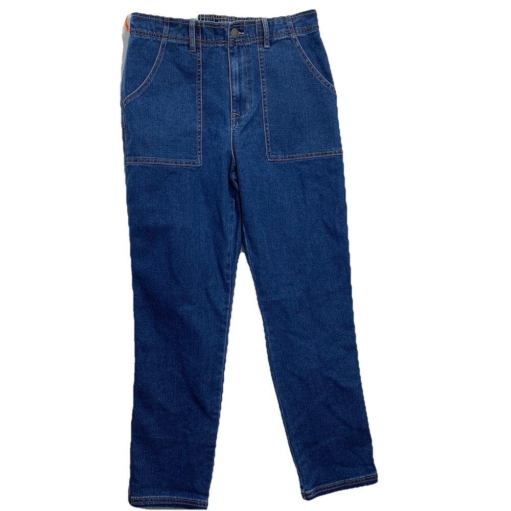 Knox Rose Straight Leg Jeans Womens Medium Blue High Rise Elastic Waist Stretch